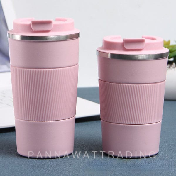 แก้วน้ำสีชมพู แก้วกาแฟเก็บอุณหภูมิสีชมพู