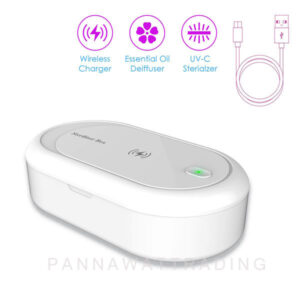 uv-c sterilizer box with wireless charger