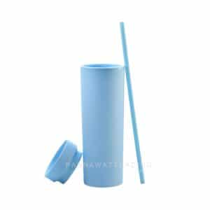 ขายส่งแก้วพลาสติก 2 ชั้นพร้อมหลอด BPA free สีพาสเทล