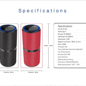 mini air purifier, car air purifier