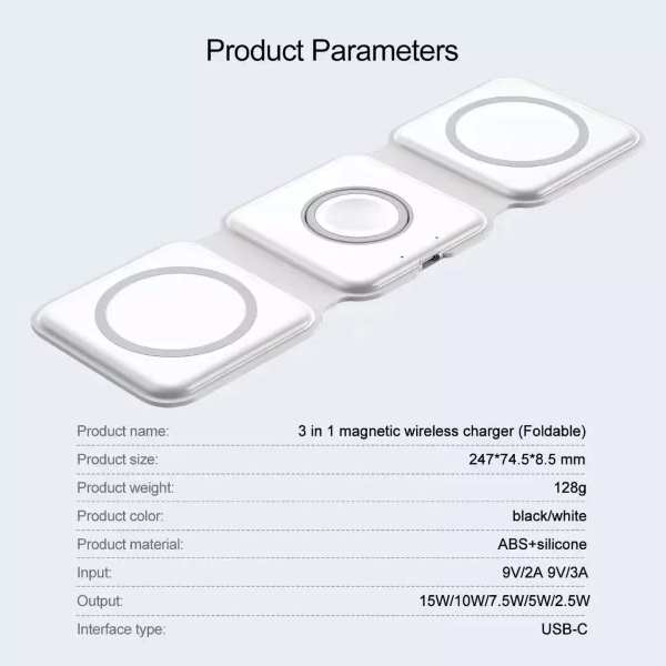 3 in 1 Magnetic Wireless Charger แท่นชาร์จแม่เหล็กไร้สาย 3 in 1 - Image 23