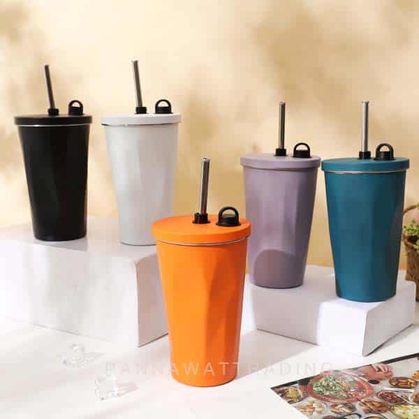แก้วกาแฟ tyeso พร้อมหลอด