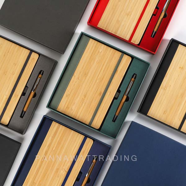 wooden diary notebook giftset