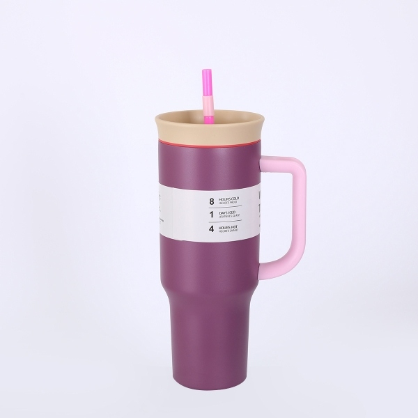 แก้วน้ำสแตนเลสเก็บความเย็นพร้อมหลอดสไตล์ Owala - Image 14